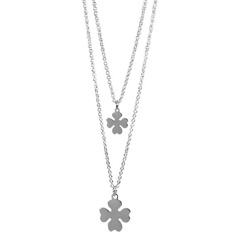 Collar doble de trebol Plata Italiana 925 45cm - Metalli - Default Title - Perfumisimo