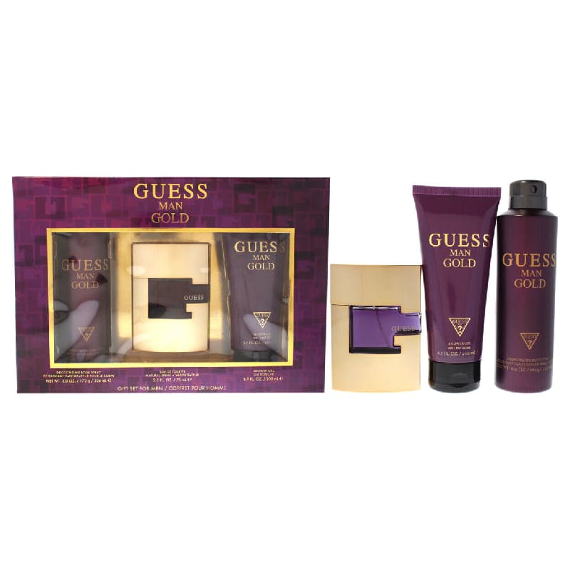 Guess Estuche Man Gold  edt 75ml+200ml S/G +226ml Deo Hombre