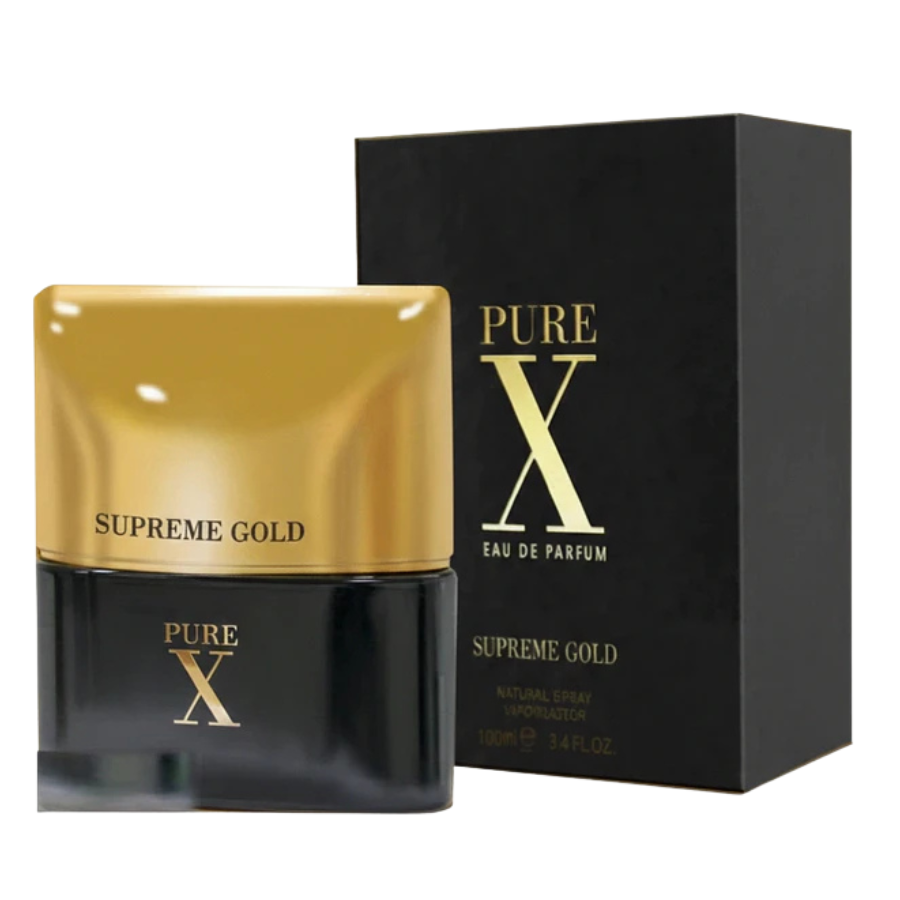 Fragrance World Pure X Supreme Gold EDP 100ml Hombre (Inspirado en Pure XS Night de Paco Rabanne)