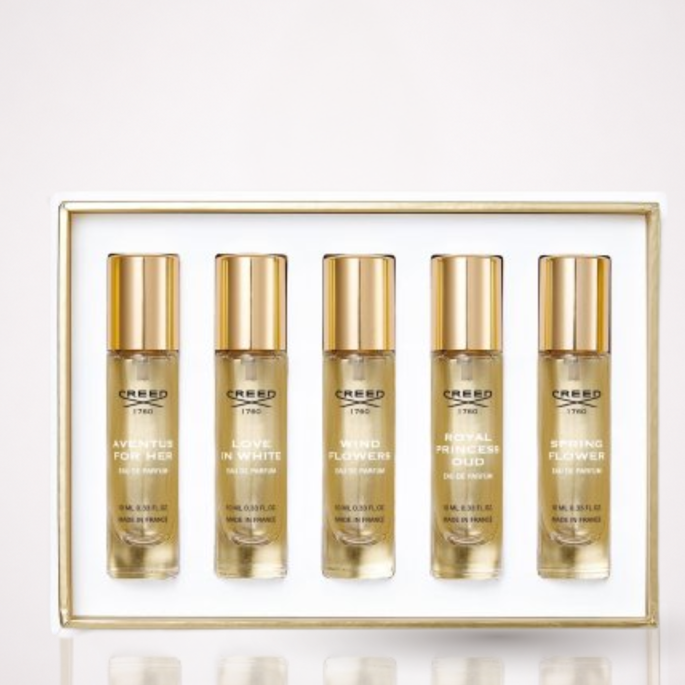 Creed Set Woman Aventus +Love In W +Wind f+Princess Oud +Spring F Edp 5x10ml Mujer