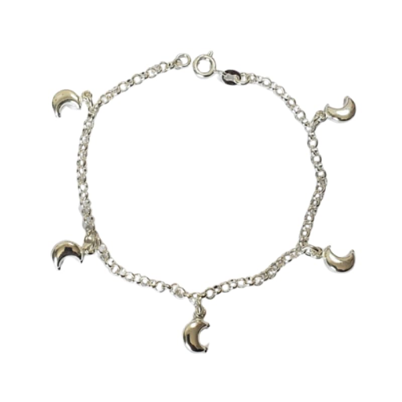 Pulsera 5 lunas rellenas, 19 cm plata 925 - Metalli - Default Title - Perfumisimo