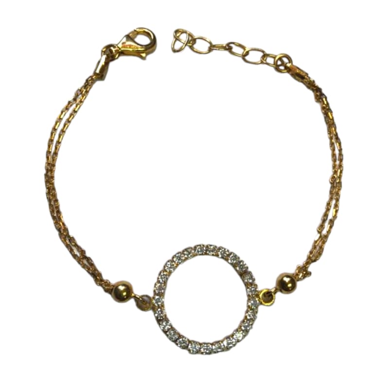 Pulsera baño de Oro con circulo de piedras 20cm - Pulsera