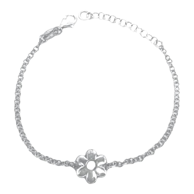 Pulsera de flor 18cm Plata Italiana 925 - Pulsera de Plata