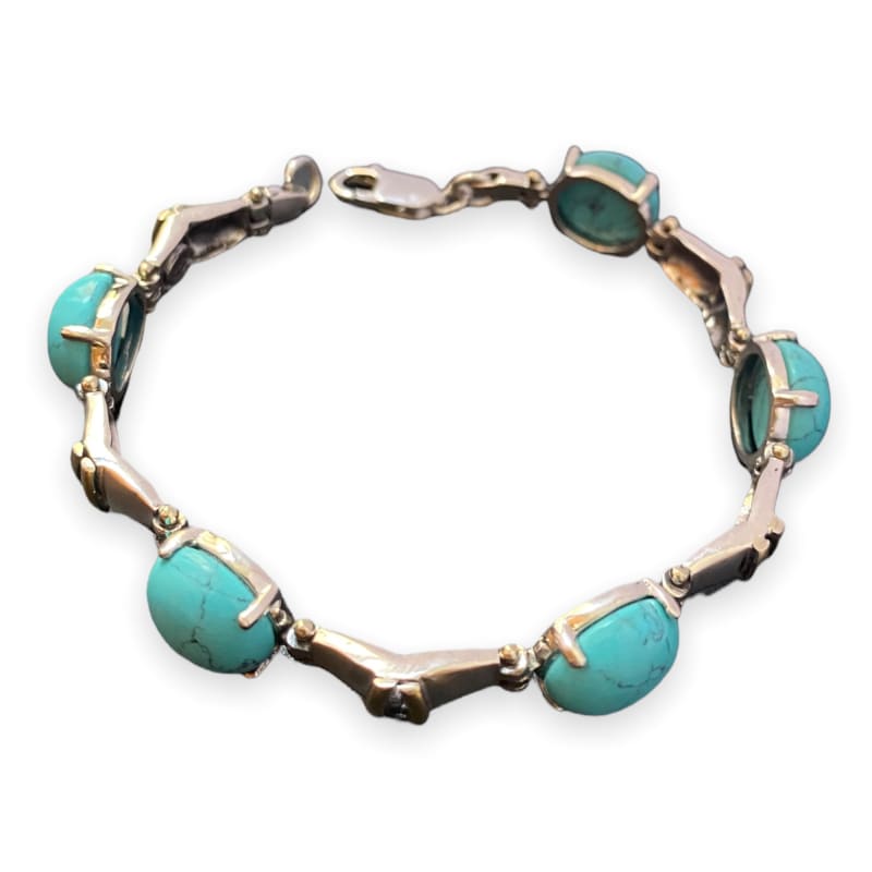 Pulsera Oro y Plata piedras azules 20cm Plata 925 - Metalli - Default Title - Perfumisimo