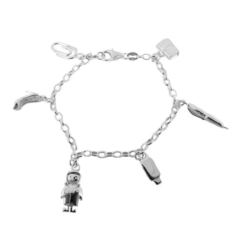 Pulsera secretaria 19cm Plata Italiana 925 - Pulsera de