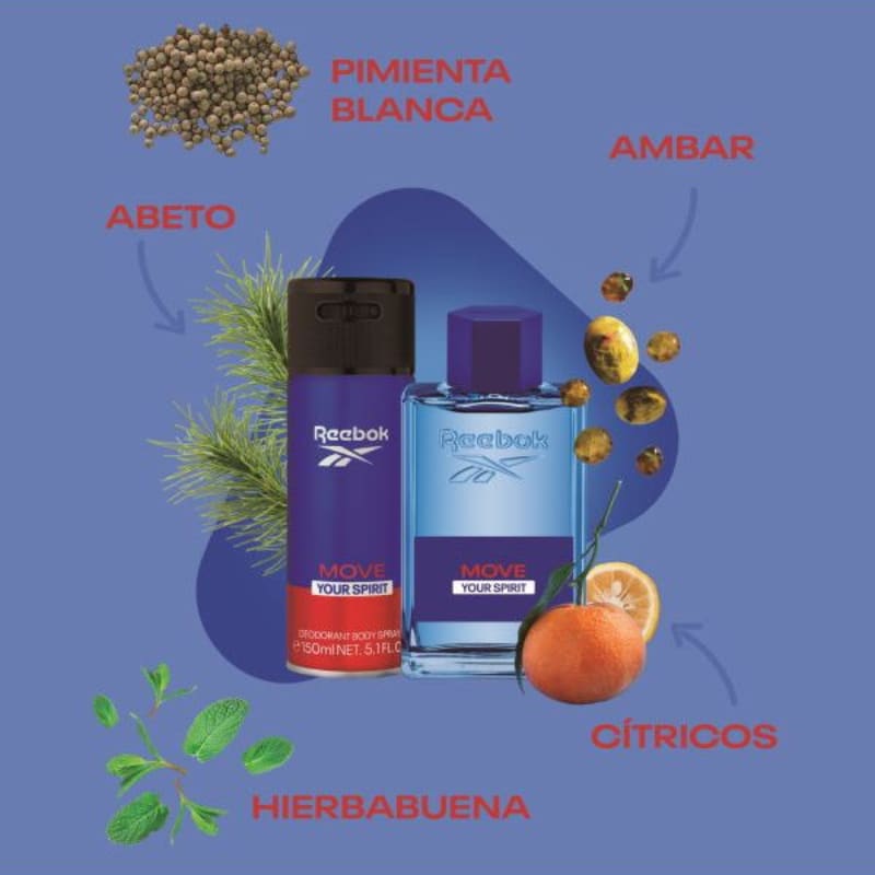 Reebok Move Your Spirit edt Estuche 100ml Hombre - Reebok - Default Title - Perfumisimo