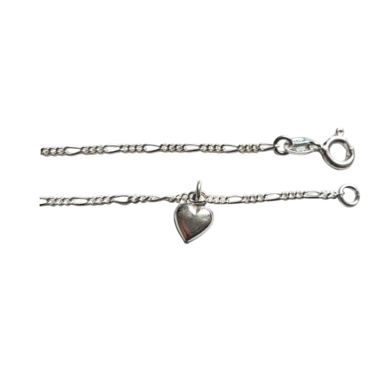 Tobillera de corazón Plata Italiana 925 26cm - Tobillera de